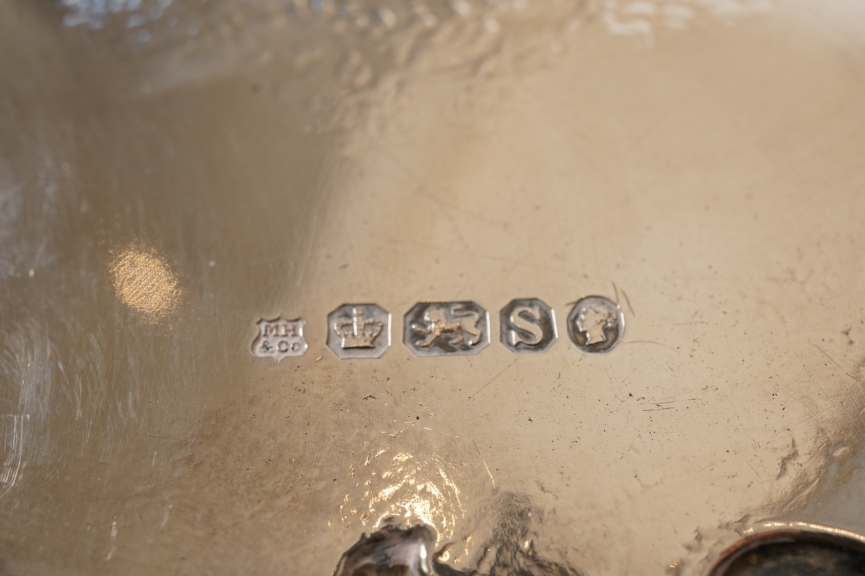 A Victorian silver waiter, by Martin, Hall & Co